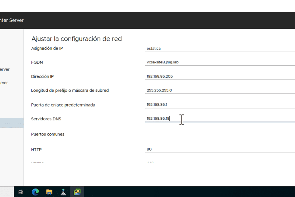 instalación VMware vCenter Server