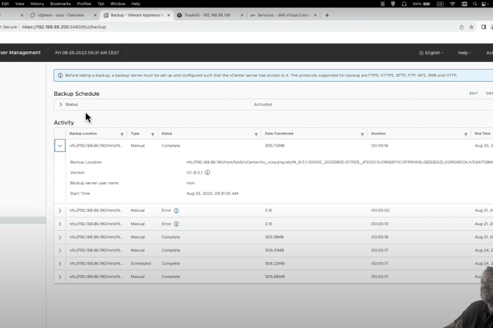 VMware Certified Professional Data Center Virtualization (VCP-DCV): ¿Cómo hacer un  backup & restore del vCenter Server?